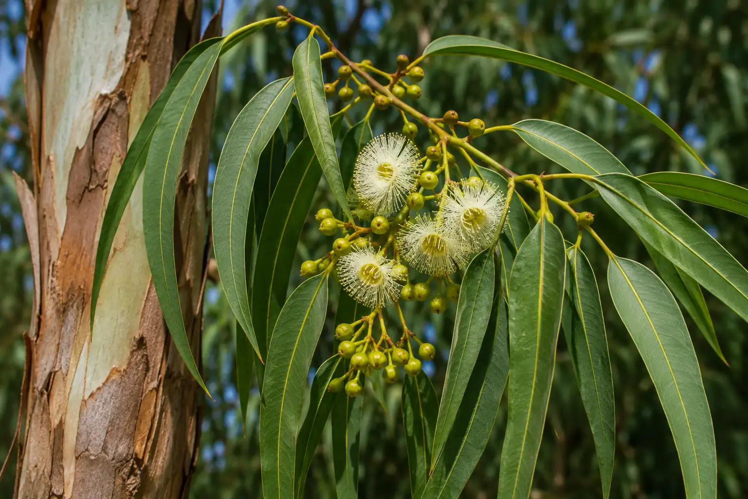 AI illustration of Eucalyptus Staigeriana for the AufgussCrew scent wiki